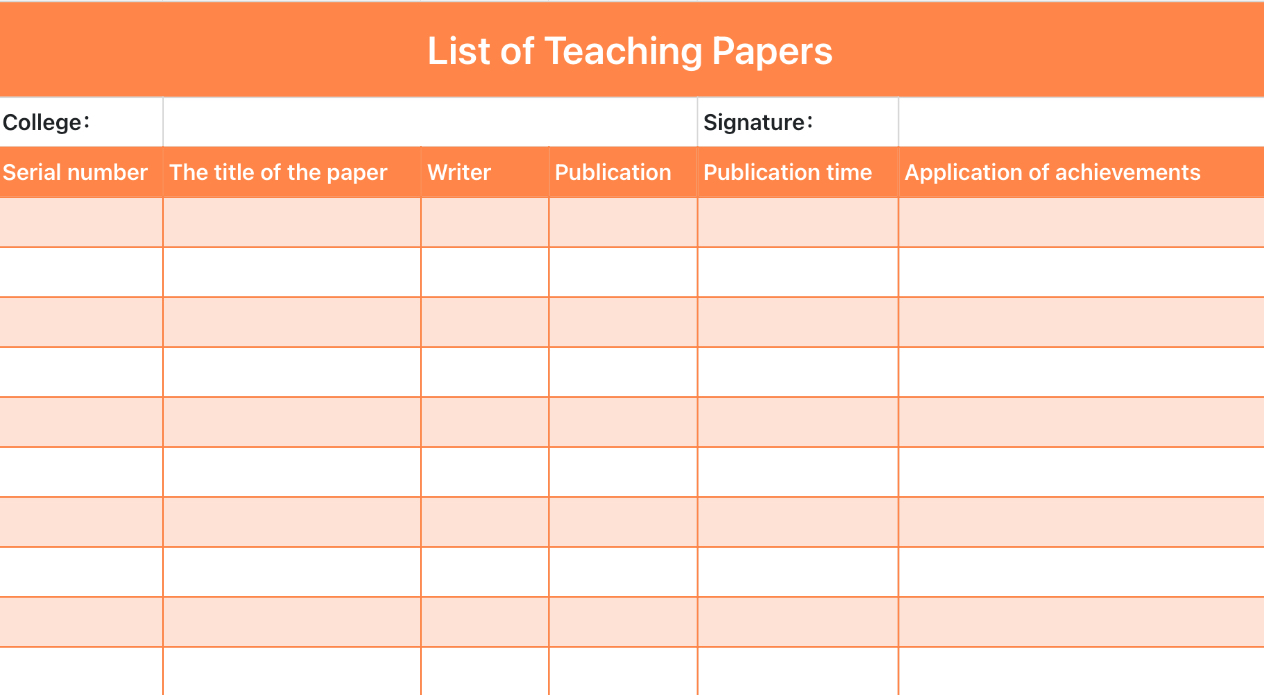 List of Teaching Papers
